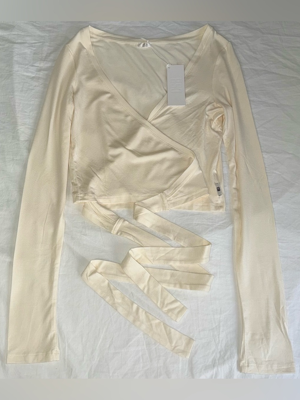 CSB BALLET WRAP TOP IN VANILLA - Picture 2 of 14